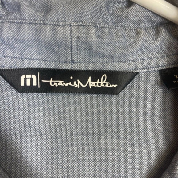 Travis Mathew Polo Golf Shirt Mens XL Slit Hem Breathable Prima Cotton Blend - Picture 7 of 14